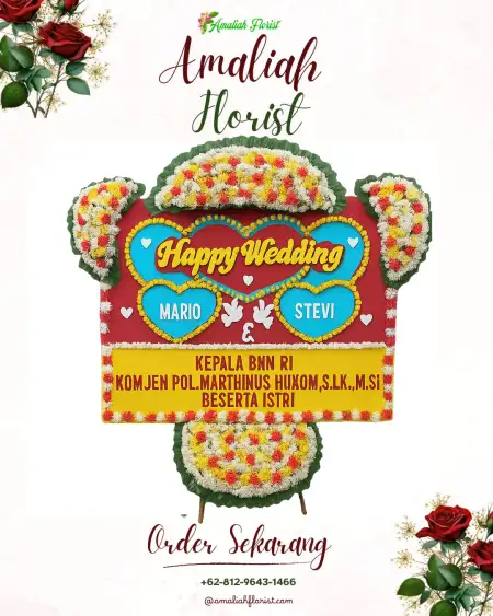 Papan Bunga Pernikahan Buay Nyerupa